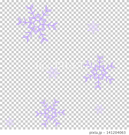 薄い紫色の二種類の雪の結晶のイラスト 薄い紫色の二種類の雪の結晶のイラスト 141204063