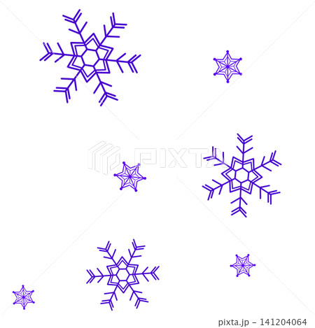 紫色の二種類の雪の結晶のイラスト 紫色の二種類の雪の結晶のイラスト 141204064
