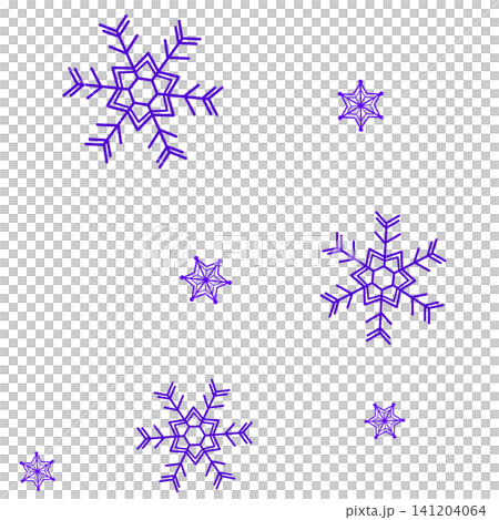 紫色の二種類の雪の結晶のイラスト 紫色の二種類の雪の結晶のイラスト 141204064