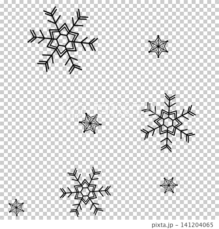 黒色の二種類の雪の結晶のイラスト 黒色の二種類の雪の結晶のイラスト 141204065