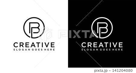 BP or PB initial letter logo design vector template 141204080