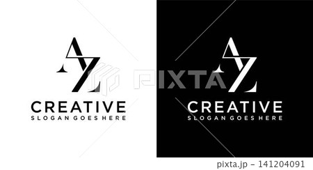 AZ or ZA initial letter logo design vector 141204091