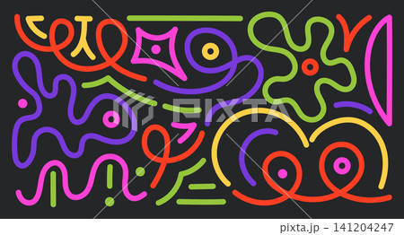 Neon Abstract Doodle Elements Neon Abstract Doodle Elements 141204247