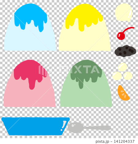 Customizable shaved ice illustrations 141204337