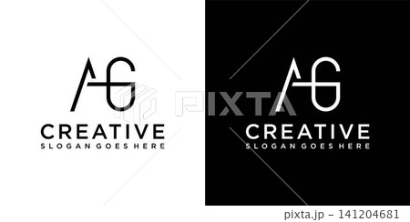 AG or GA initial letter logo design vector concept AG or GA initial letter logo design vector concept 141204681