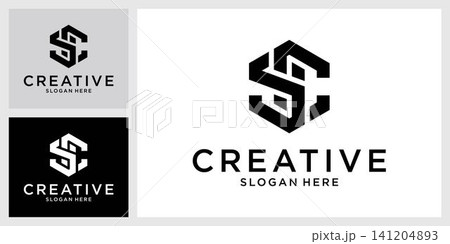 SC or CS initial letter logo design monogram SC or CS initial letter logo design monogram 141204893