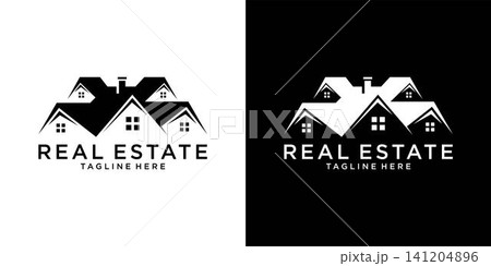Roof and home logo vector design concept. Real estate logo Roof and home logo vector design concept. Real estate logo 141204896