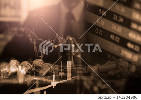 Business man on digital stock market financial indicator background. Digital business and stock market financial indicator on LED. Double exposure of business man and digital stock market financial. Business man on digital stock market financial indicator background. Digital business and stock market financial indicator on LED. Double exposure of business man and digital stock market financial. 141204986