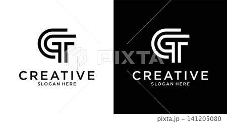 GT or TG initial letter logo design vector 141205080