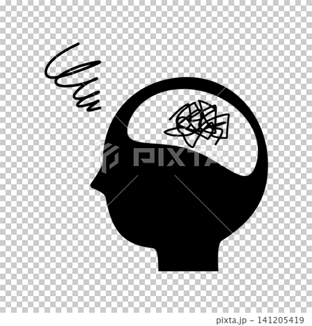 An illustration of a profile silhouette representing the confusion and unease in one's mind. An illustration of a profile silhouette representing the confusion and unease in one's mind. 141205419