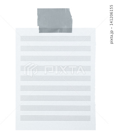 Blank music staff paper attached with adhesive tape, isolated on transparent background. Creative sheet mockup for music composition, education, stationery and graphic design Blank music staff paper attached with adhesive tape, isolated on transparent background. Creative sheet mockup for music composition, education, stationery and graphic design 141206155