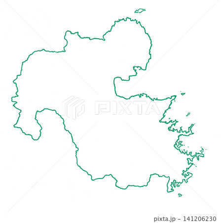 大分県 白地図 緑色枠線 大分県 白地図 緑色枠線 141206230