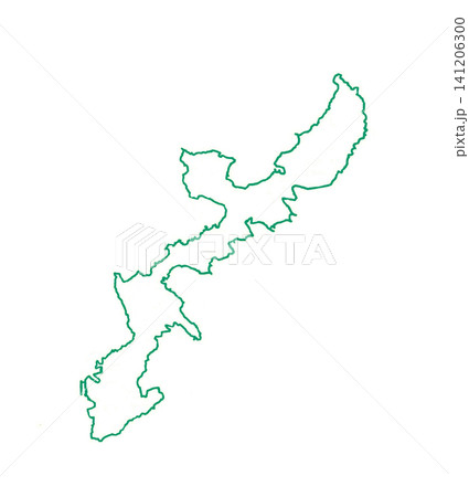 沖縄県 白地図 緑色枠線 沖縄県 白地図 緑色枠線 141206300