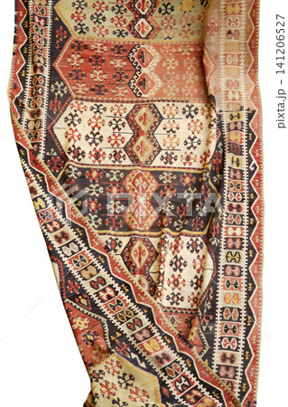 wool woven old antique Turkish rug wool woven old antique Turkish rug 141206527