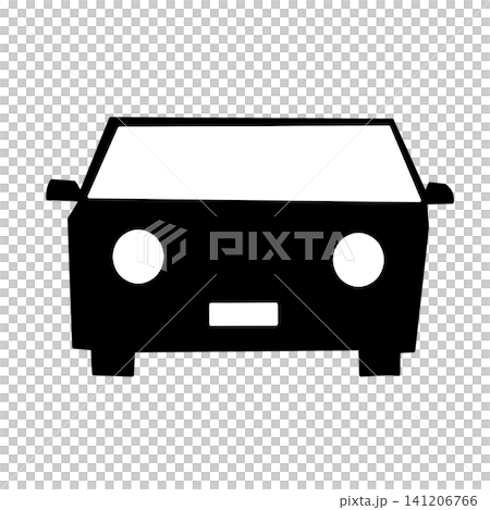 Simple front view illustration of a car with round headlights Simple front view illustration of a car with round headlights 141206766