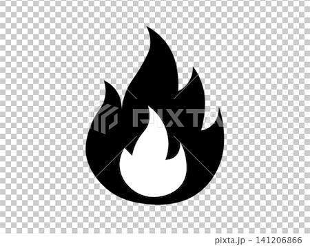 火の元と火災に注意を促す炎ピクトグラム 火の元と火災に注意を促す炎ピクトグラム 141206866