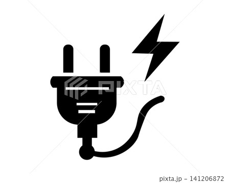 感電と電気の危険を知らせる注意ピクトグラム 感電と電気の危険を知らせる注意ピクトグラム 141206872