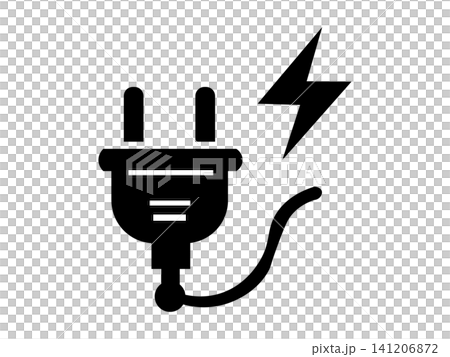 感電と電気の危険を知らせる注意ピクトグラム 感電と電気の危険を知らせる注意ピクトグラム 141206872
