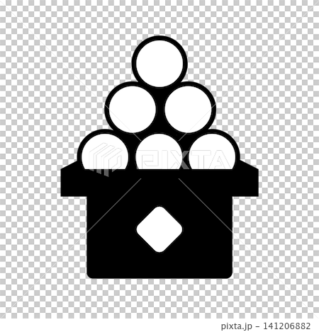 A pictogram of moon-viewing dumplings piled on a three-tiered stand as an offering. A pictogram of moon-viewing dumplings piled on a three-tiered stand as an offering. 141206882