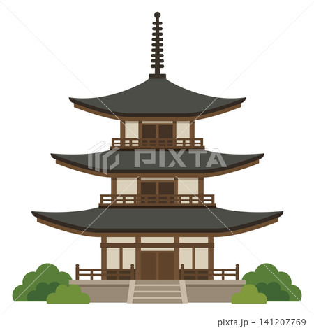 三重塔のイラスト素材 三重塔のイラスト素材 141207769