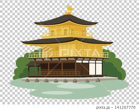Illustration of Kinkaku-ji Temple Illustration of Kinkaku-ji Temple 141207770