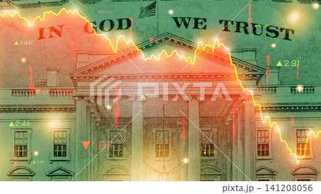 Chart shows money trend during recession and economic fluctuation in the market 141208056