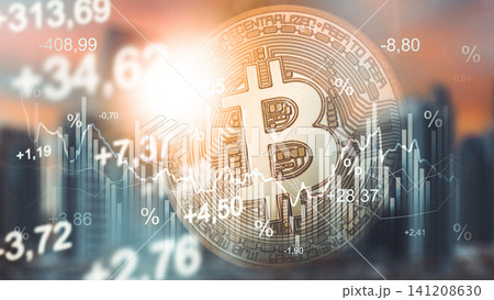 Chart shows money trends with focus on Bitcoin during economic downturn Chart shows money trends with focus on Bitcoin during economic downturn 141208630
