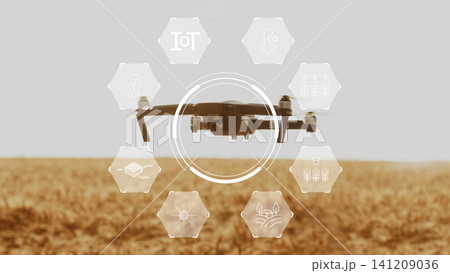 Drones and technology work together on smart farm for better crop management Drones and technology work together on smart farm for better crop management 141209036