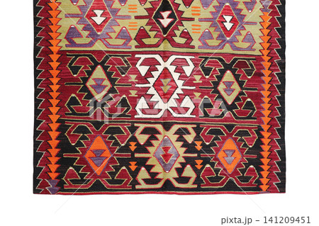 wool woven old antique Turkish rug 141209451