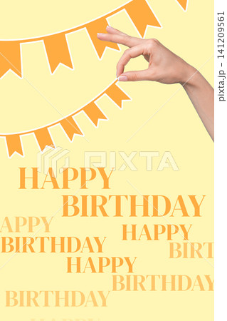 Celebrating a special birthday with bright decorations and cheerful gestures 141209561