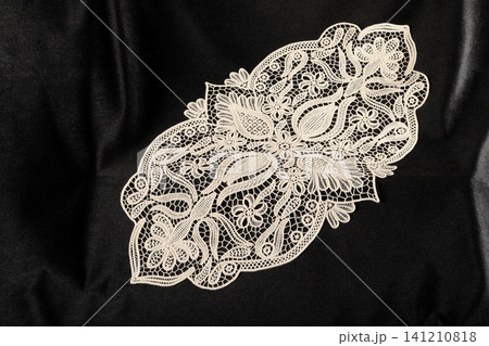 decorative lace on black background decorative lace on black background 141210818