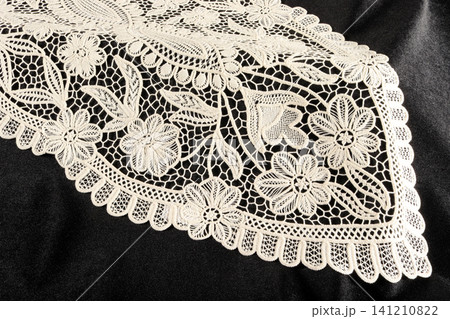 decorative lace on black background decorative lace on black background 141210822