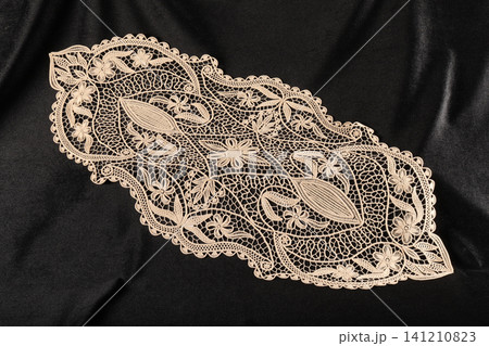 decorative lace on black background decorative lace on black background 141210823