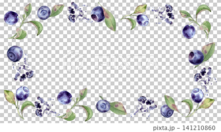 Watercolor blueberry frame with green leaves and berry splatters isolated. Botanical vibrant blank for wedding invitation or card design. Fresh organic berry border with juicy splash hand drawn. Watercolor blueberry frame with green leaves and berry splatters isolated. Botanical vibrant blank for wedding invitation or card design. Fresh organic berry border with juicy splash hand drawn. 141210860