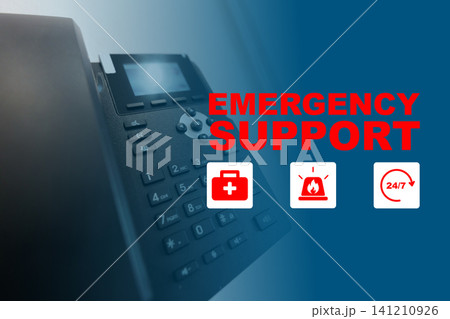 Emergency support service provides help 24 hours a day for urgent situations in various locations 141210926