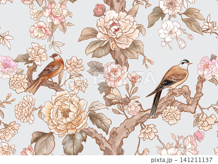 chinoiserie pattern with birds 141211137
