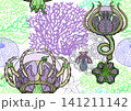 Colorful seamless marine pattern with corals 141211142