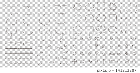 A set of hand-drawn style decorative vector illustrations. Includes frames, icons, speech bubbles, arrows, and doodles. A set of hand-drawn style decorative vector illustrations. Includes frames, icons, speech bubbles, arrows, and doodles. 141212287