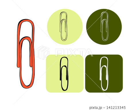 Colorful paperclip School logotype hand drawn illustration. Vector graphic line ink art. Silhouette sign for logo, print, comics, fashion, pop art, boards, design, stickers, decoration, posters Colorful paperclip School logotype hand drawn illustration. Vector graphic line ink art. Silhouette sign for logo, print, comics, fashion, pop art, boards, design, stickers, decoration, posters 141213345