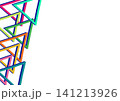 Abstract Colorful Interlocking 3D Triangle Frames Left Border on White Background 141213926