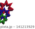 Abstract Stacked Multi Colored 3D Octagram Star Hollow Frames Vertical Left Border 141213929