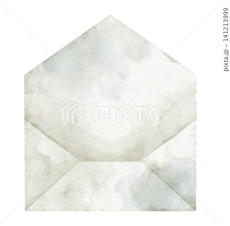 Envelope watercolor illustration of paper letter with vintage texture and simple shape. Stationery object on isolated background for invitations, greeting cards, branding, packaging, scrapbooking. Envelope watercolor illustration of paper letter with vintage texture and simple shape. Stationery object on isolated background for invitations, greeting cards, branding, packaging, scrapbooking. 141213999