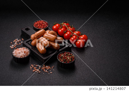 Chicken or pork grilling sausages with garlic, salt, and spices. Grilling sausages Chicken or pork grilling sausages with garlic, salt, and spices. Grilling sausages 141214807