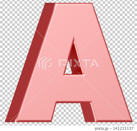 3D素材_アルファベット_A_ピンク 141215137