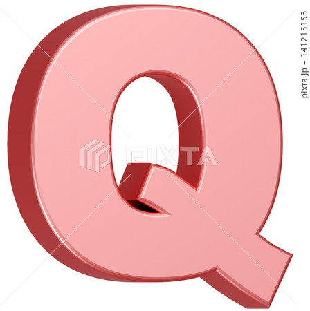 3D素材_アルファベット_Q_ピンク 3D素材_アルファベット_Q_ピンク 141215153