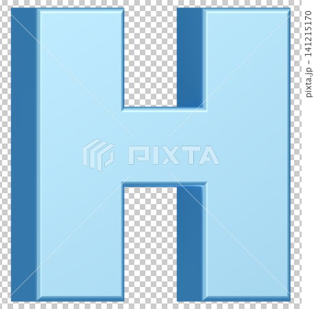 3D Material_Alphabet_H_Light Blue 3D Material_Alphabet_H_Light Blue 141215170