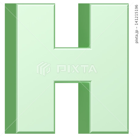 3D素材_アルファベット_H_黄緑 3D素材_アルファベット_H_黄緑 141215196