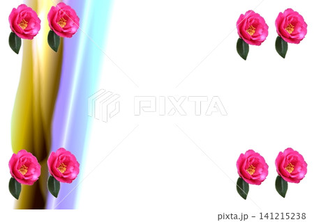 ピンクの花束を黄色の背景にピンク色 ピンクの花束を黄色の背景にピンク色 141215238
