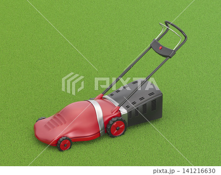 Red electric lawn mower Red electric lawn mower 141216630