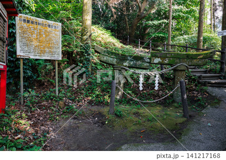 鹿児島県垂水市にある牛根麓稲荷神社の埋没鳥居 鹿児島県垂水市にある牛根麓稲荷神社の埋没鳥居 141217168